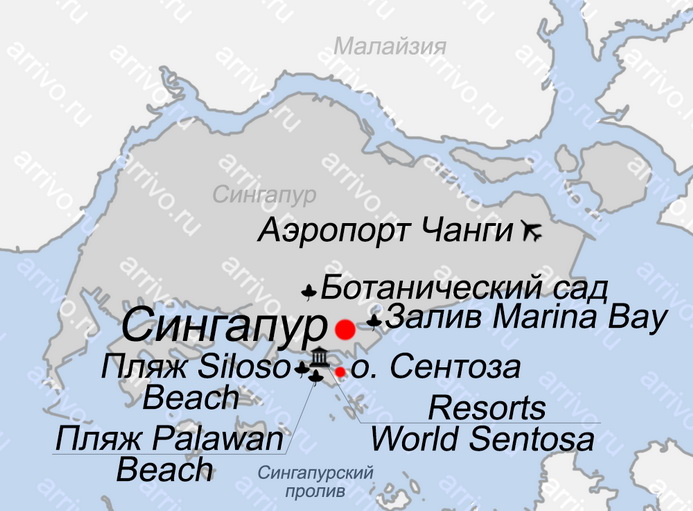 Карта Сингапура на русском